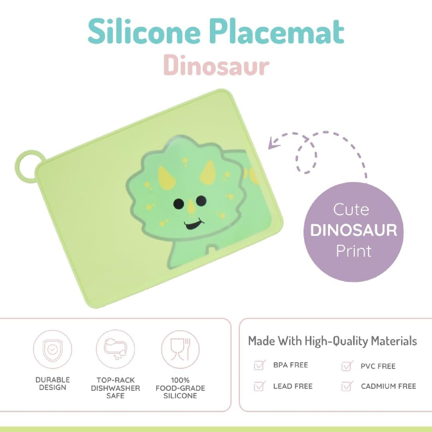 Melii Silicone Placemat - Dino (6 unit/inner)