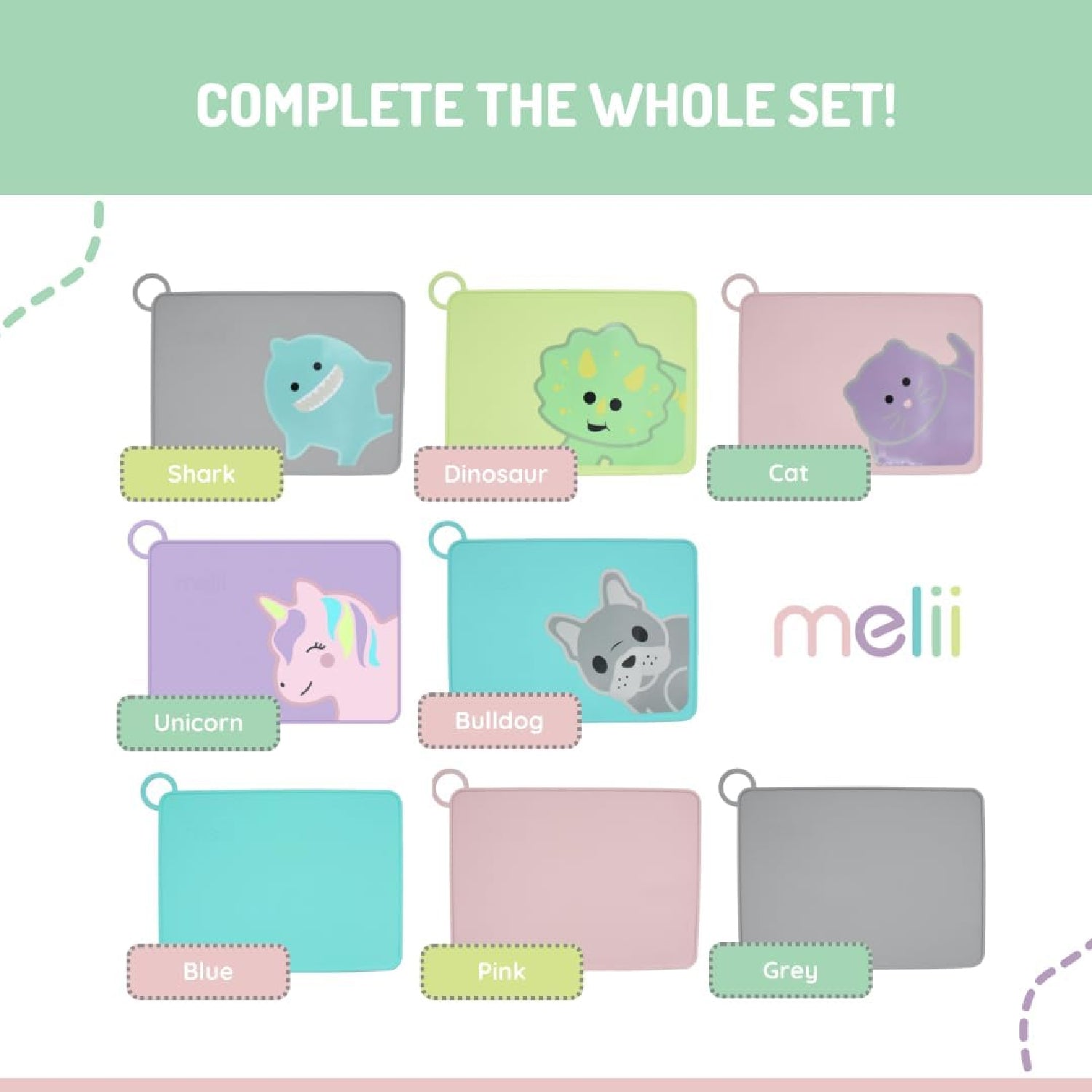 Melii Silicone Placemat - Dino (6 unit/inner)