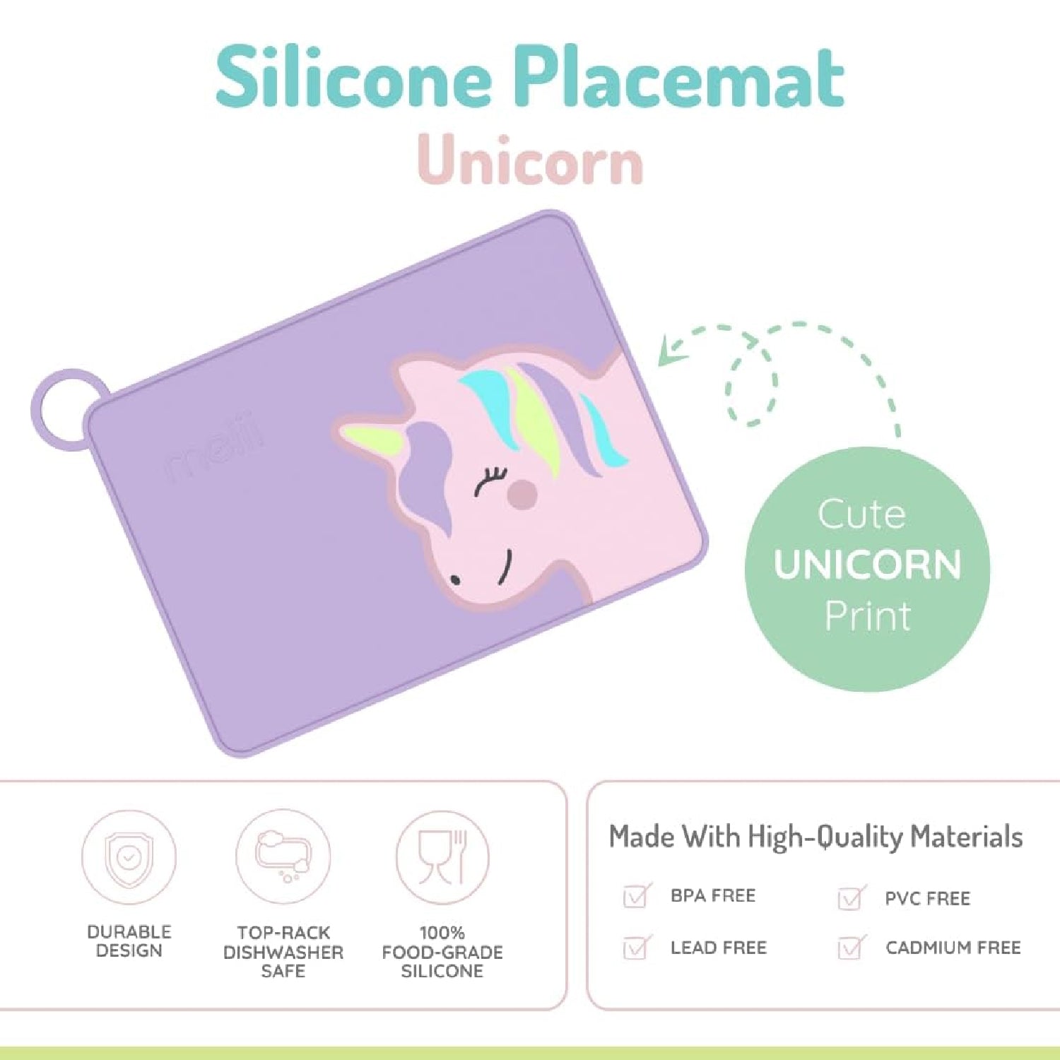 Melii Silicone Placemat - Unicorn (6 unit/inner)