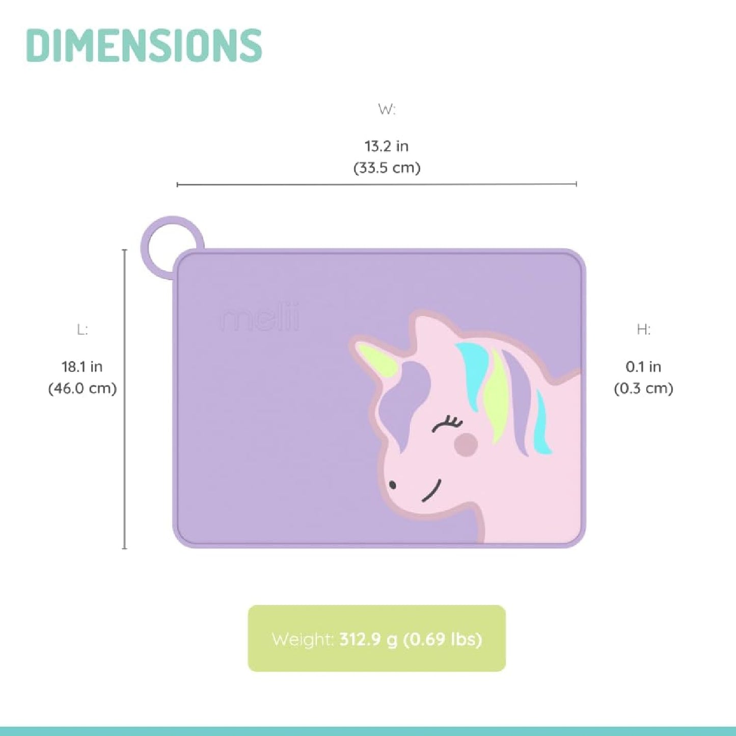 Melii Silicone Placemat - Unicorn (6 unit/inner)