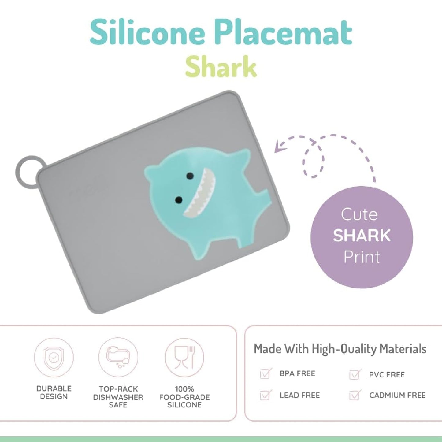 Melii Silicone Placemat - Shark (6 pc/inner)