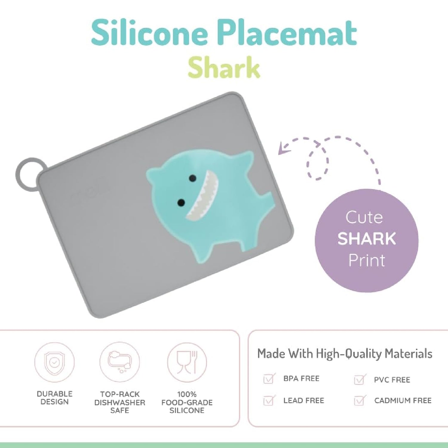 Melii Silicone Placemat - Shark (6 pc/inner)