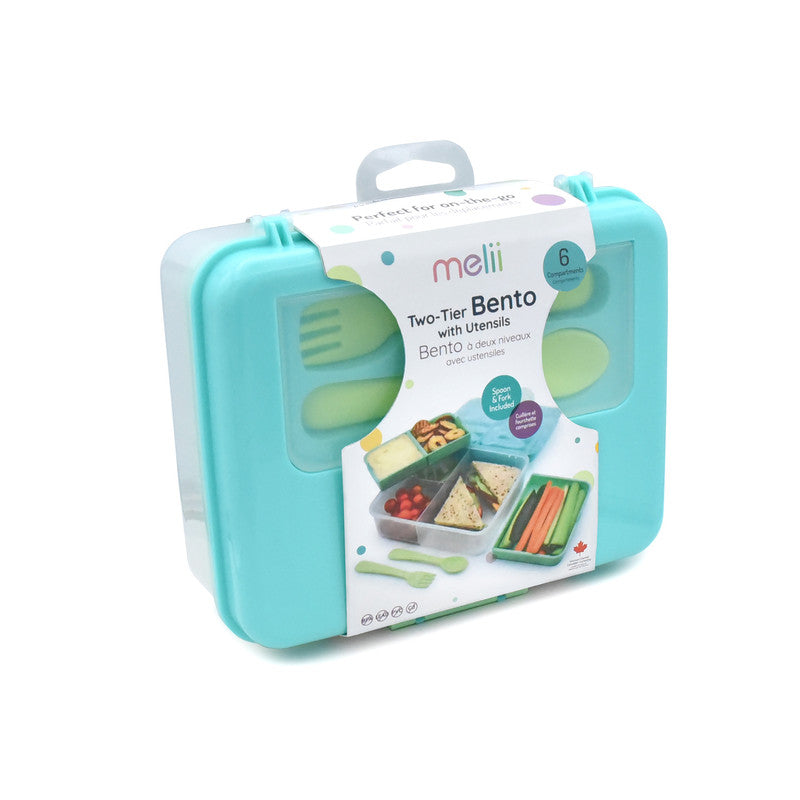 Melii 2 Tier Bento Lunch Box Turquoise