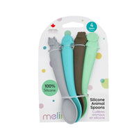 Melii Silicone Spoons 4 pc set - Shark, Dino,  Dog, Bear_2