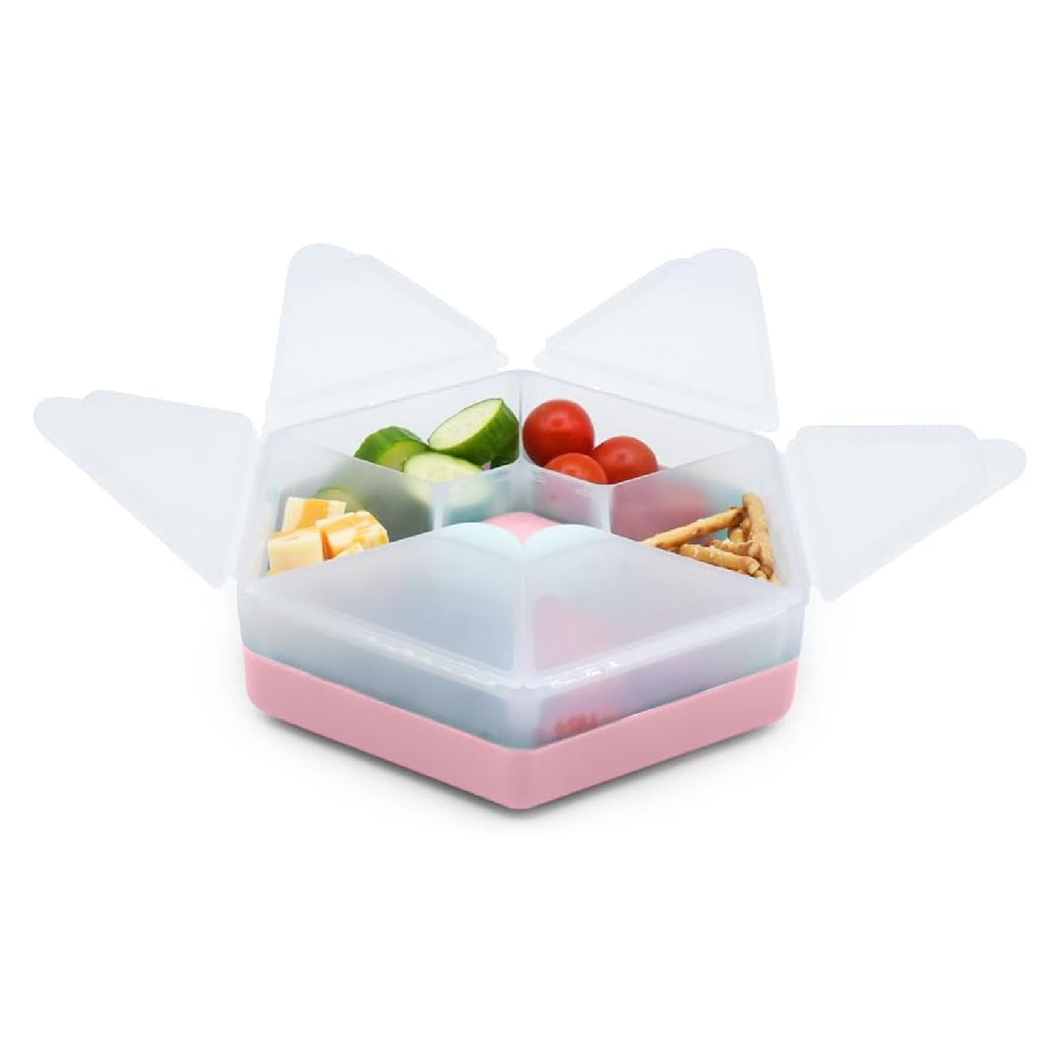 Melii Hexagon Snackle - 6 Compartment - Pink (6 pc/inner)