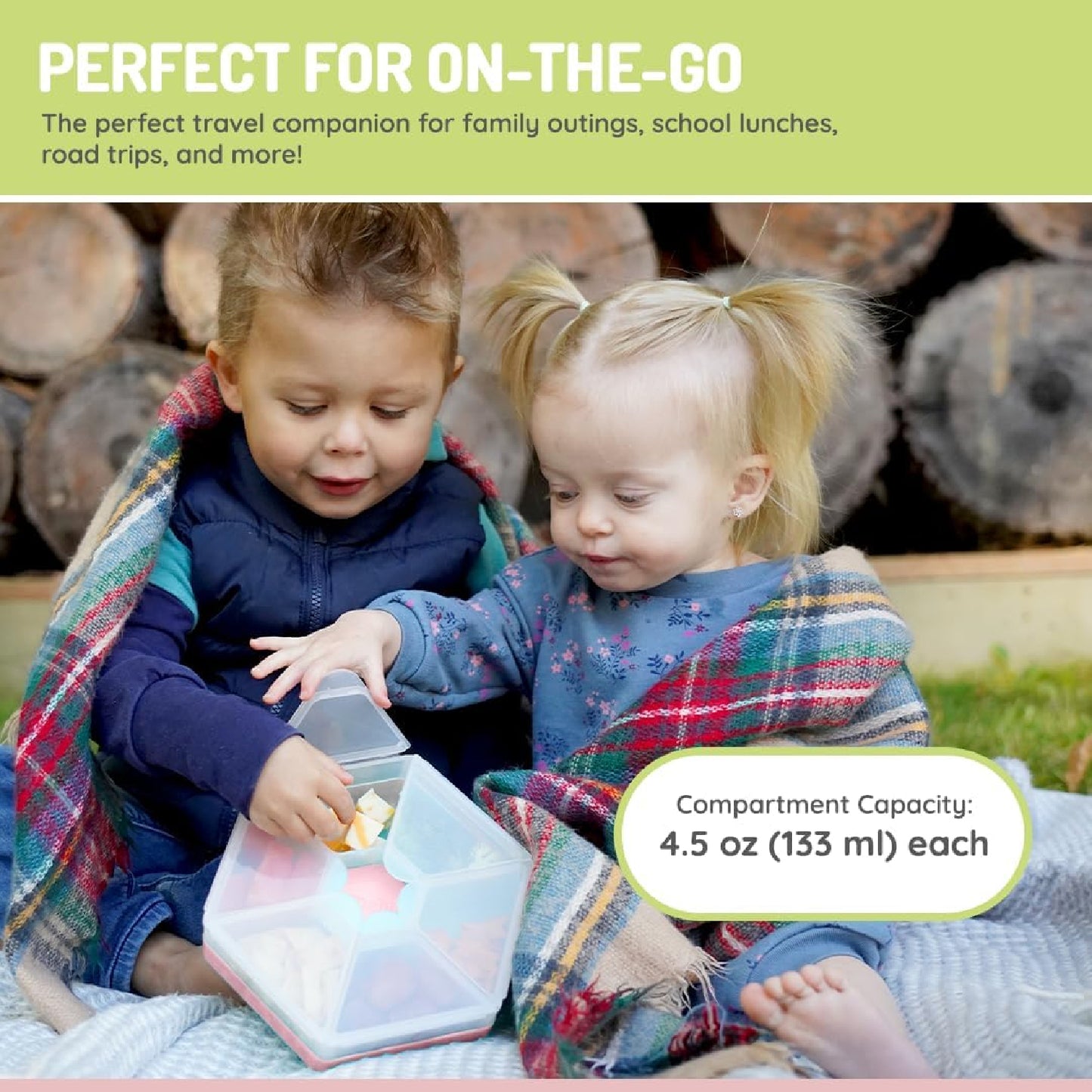 Melii Hexagon Snackle - 6 Compartment - Pink (6 pc/inner)