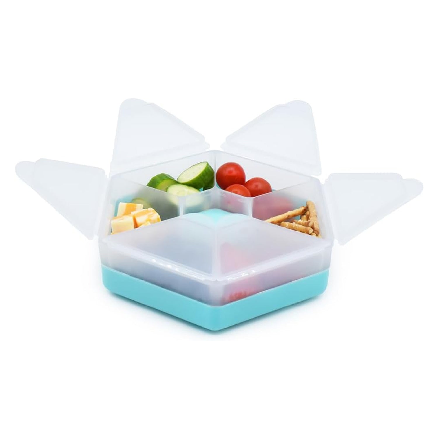 Melii Hexagon Snackle - 6 Compartment  - Blue (6 pc/inner)
