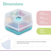 Melii Hexagon Snackle - 6 Compartment  - Blue (6 pc/inner)_3
