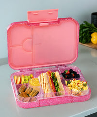 Bonfino Ballerina ABS Bento Lunch Box, BPA Free, Microwave Safe Removable Tray, 6 Adjustable Compartments, Leak Resistant, Lightweight, 3 Years+, 22x15.5x5cm, 1L - Pink_2