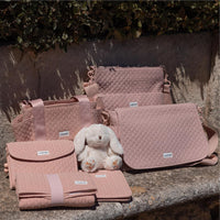 Suavinex, Shoulder Bag Maternity Bag, Large Capacity Stroller Bag, Adjustable Handles for Stroller, Flap and Zipper Closure, Waterproof, with Interior Pockets, Pink_6