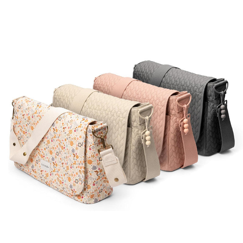 Suavinex, Shoulder Bag Maternity Bag, Large Capacity Stroller Bag, Adjustable Handles for Stroller, Flap and Zipper Closure, Waterproof, with Interior Pockets, Pink