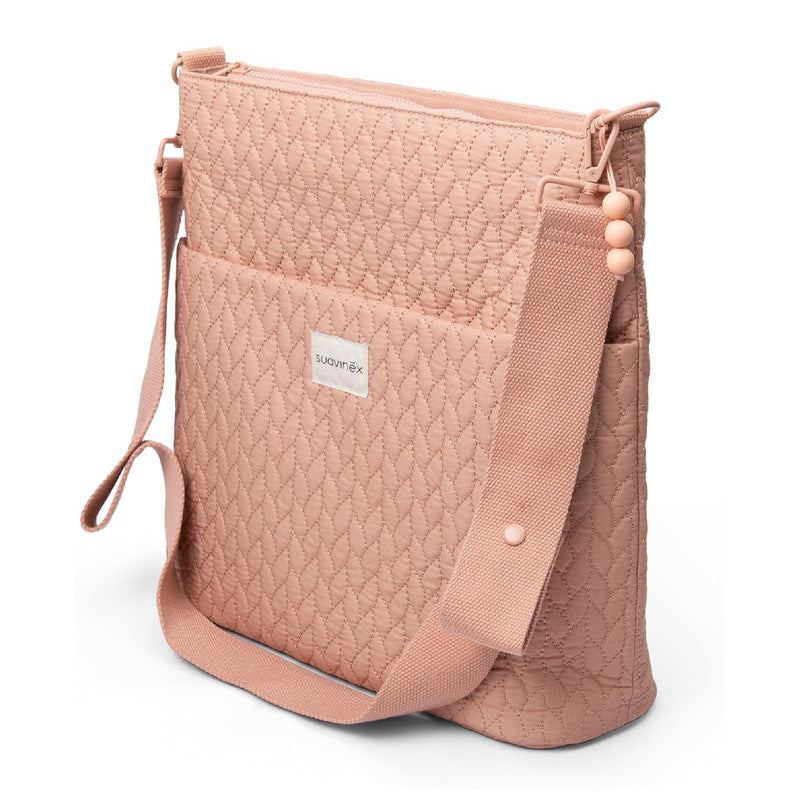 Suavinex, Maternity Tote Bag, Large Capacity Baby Trolley Bag, Adjustable Handles to Stroller, Zipper Closure, Ideal Stroller, Waterproof, with Inner Pockets, Pink