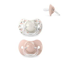 Suavinex, Pack of 2 Pacifiers for Babies 0/6 Months and Newborns, with Silicone Physiological Teat SX Pro Symmetrical, Flat and Flexible, Respects Oral Development, Birdies Pink_1