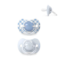 Suavinex, Pack of 2 Pacifiers for Babies 0/6 Months and Newborns, with Silicone Physiological Teat SX Pro Symmetrical, Flat and Flexible, Respects Oral Development, Wild&Free Blue_1