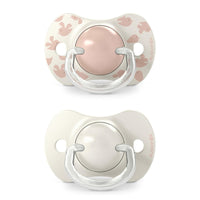 Suavinex, Pack of 2 Pacifiers for Babies 6/18 Months, with Physiological Silicone Teat SX Pro Symmetrical, Flat and Flexible, Respects Oral Development, Birdies Pink_2