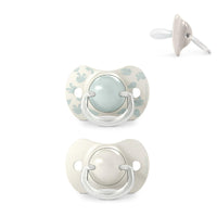 Suavinex, Pack of 2 Pacifiers for Babies 6/18 Months, with Physiological Silicone Teat SX Pro Symmetrical, Flat and Flexible, Respects Oral Development, Birdies Green_1
