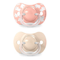Suavinex, Pack of 2 Pacifiers for Babies 6/18 Months, with Physiological Silicone Teat SX Pro Symmetrical, Flat and Flexible, Respects Oral Development, Wild&Free Pink_2