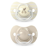 Suavinex, Pack of 2 Pacifiers for Babies +18 Months, with Physiological Silicone Teat SX Pro Symmetrical, Flat and Flexible, Respects Oral Development, Birdies Beige_2