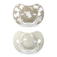 Suavinex, Pack of 2 Pacifiers for Babies +18 Months, with Physiological Silicone Teat SX Pro Symmetrical, Flat and Flexible, Respects Oral Development, Wild&Free Beige_2