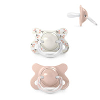 Suavinex, Pack of 2 Baby Pacifiers Newborn and Small, Special Size Mini -2/2 Months, SX Pro Symmetrical and Flexible Silicone Physiological Teat, Respects Oral Development, Birdies Pink_1
