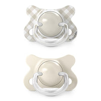 Suavinex, Pack of 2 Baby Pacifiers Newborn and Small, Special Size Mini -2/2 Months, Physiological Silicone Teat SX Pro Symmetrical and Flexible, Respects Oral Development, Wild&Free Beige_2