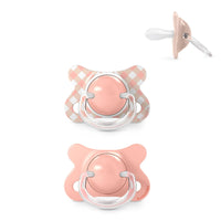 Suavinex, Pack of 2 Baby Pacifiers Newborn and Small, Special Size Mini -2/2 Months, SX Pro Symmetrical and Flexible Silicone Physiological Teat, Respects Oral Development, Wild&Free Pink_1