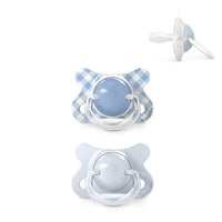 Suavinex, Pack of 2 Baby Pacifiers Newborn and Small, Special Size Mini -2/2 Months, SX Pro Symmetrical and Flexible Silicone Physiological Teat, Respects Oral Development, Wild&Free Blue_1