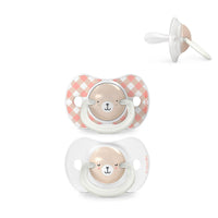 Suavinex, Pack of 2 Glow in the Dark Pacifiers, Babies 0/6 Months and Newborns, Sleeping, with Fluorescent Ring and SX Pro Silicone Physiological Teat, Flat and Flexible, Pink_1