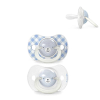 Suavinex, Pack of 2 Glow in the Dark Pacifiers, Babies 0/6 Months and Newborns, for Sleeping, with Fluorescent Ring and SX Pro Silicone Physiological Teat, Flat and Flexible, Blue_1