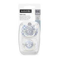 Suavinex, Pack of 2 Glow in the Dark Pacifiers, Babies 0/6 Months and Newborns, for Sleeping, with Fluorescent Ring and SX Pro Silicone Physiological Teat, Flat and Flexible, Blue_4