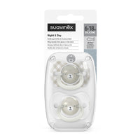 Suavinex, Pack of 2 Glow in the Dark Soothers, Babies 6/18 Months, Sleeping, with Fluorescent Ring and SX Pro Silicone Physiological Teat, Flat and Flexible, Grey_6