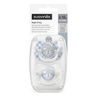 Suavinex, Pack of 2 Glow in the Dark Soothers, Babies 6/18 Months, Sleeping, with Fluorescent Ring and SX Pro Silicone Physiological Teat, Flat and Flexible, Blue_5