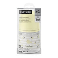 Suavinex, Anticolic Baby Bottle 150ml with SX Pro Silicone Physiological Teat, Slow Flow (S) for Breast and Artificial Milk or Water, Babies +0 Months and Newborns, Birdies Beige_4