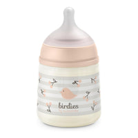 Suavinex, Anticolic Baby Bottle 150ml with SX Pro Silicone Physiological Teat, Slow Flow (S) for Breast and Artificial Milk or Water, Babies +0 Months and Newborns, Birdies Pink_1