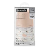 Suavinex, Anticolic Baby Bottle 150ml with SX Pro Silicone Physiological Teat, Slow Flow (S) for Breast and Artificial Milk or Water, Babies +0 Months and Newborns, Birdies Pink_8