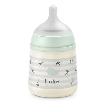 /arsuavinex-anticolic-baby-bottle-150ml-with-sx-pro-silicone-physiological-teat-slow-flow-s-for-breast-and-artificial-milk-or-water-babies-0-months-and-newborns-green-birdies