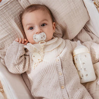 Suavinex, Anti-colic Bottle 270 ml with Physiological SX Pro Silicone Teat, Medium Flow (M), for Medium Density Liquids, Milk, Juice or Water, Babies +3 Months, Birdies, Beige_4