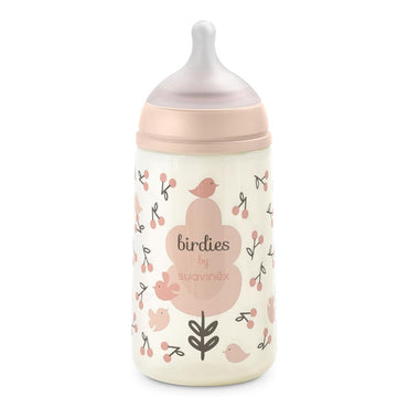 suavinex-anti-colic-bottle-270-ml-with-physiological-sx-pro-silicone-teat-medium-flow-m-for-medium-density-liquids-milk-juice-or-water-babies-3-months-birdies-pink