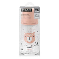 Suavinex, 270 ml Bottle with Physiological SX Pro Silicone Teat with Anti-colic Valve, Medium Flow (M), for Liquids, Milk, Juice or Water, Babies +3 Months, Wild&Free Pink_5