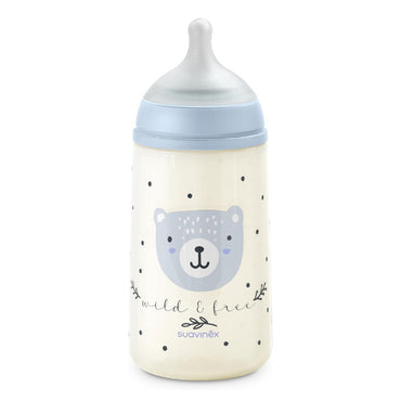 suavinex-270-ml-bottle-with-physiological-sx-pro-silicone-teat-with-anti-colic-valve-medium-flow-m-for-liquids-medium-density-milk-juice-or-water-babies-3-months-wild-free-blue