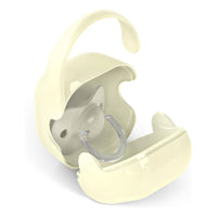 Suavinex, Baby Pacifier Holder, for Carrying 2 Pacifiers, Box – Durable and Easy to Clean Case, with Flexible Handle for Hanging from Bag, Trolley or Cot, Secure Closure, +0 Months, Birdies Beige_2