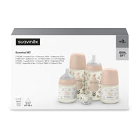 Suavinex, Newborn Baby Bottle Set, Gift Pack with: 2 x 270 ml Medium Flow + 2 x 150 ml Slow Flow + Pacifier 0 to 6 Months, Physiological SX Pro Silicone Teats, 5 Pcs, +0M, Birdies Pink_6