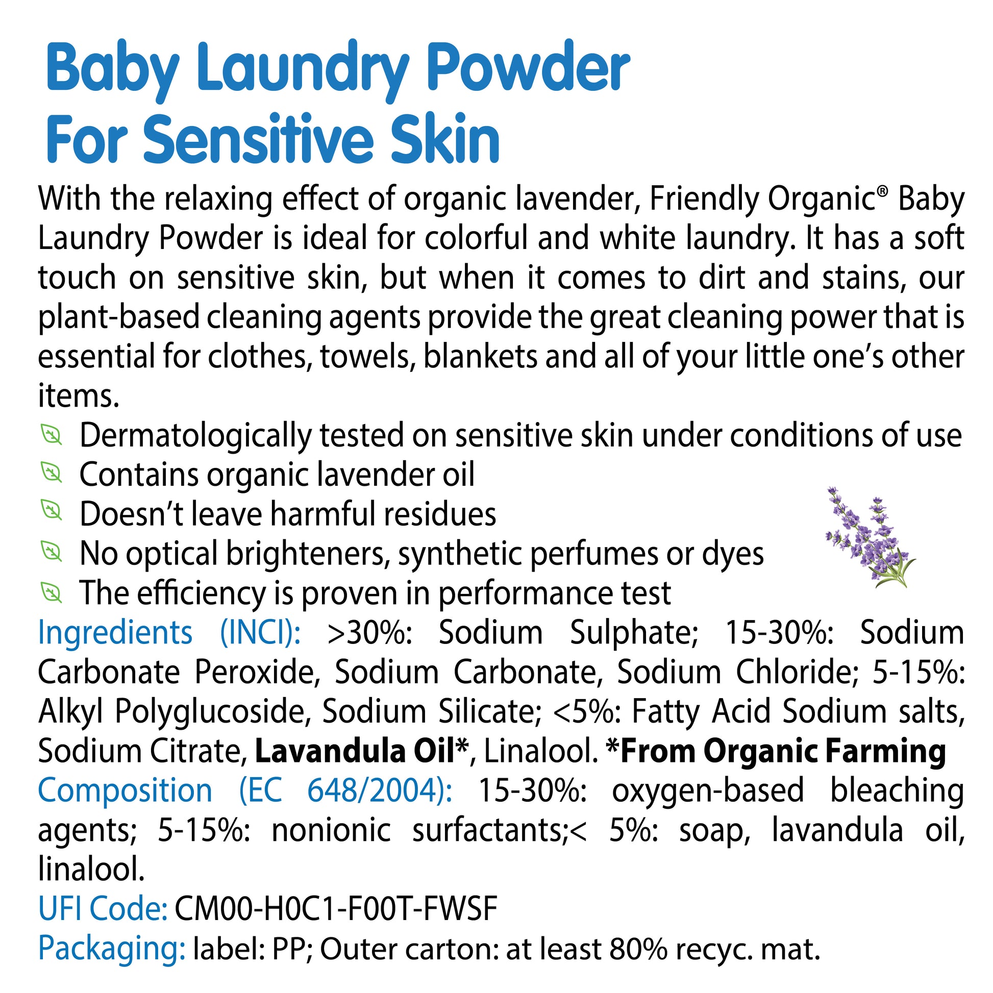 Friendly Organic 1000gm Baby Laundry Detergent Powder, White