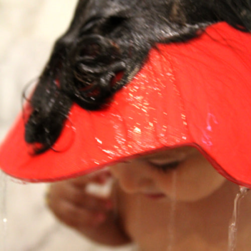 بيبي جيم - قبعة استحمام للأطفال باللون الأحمر