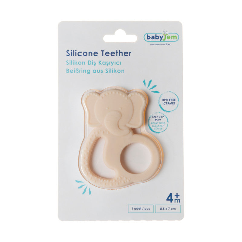 BABYJEM SILICON ELEPHANT  TEETHER ECRU