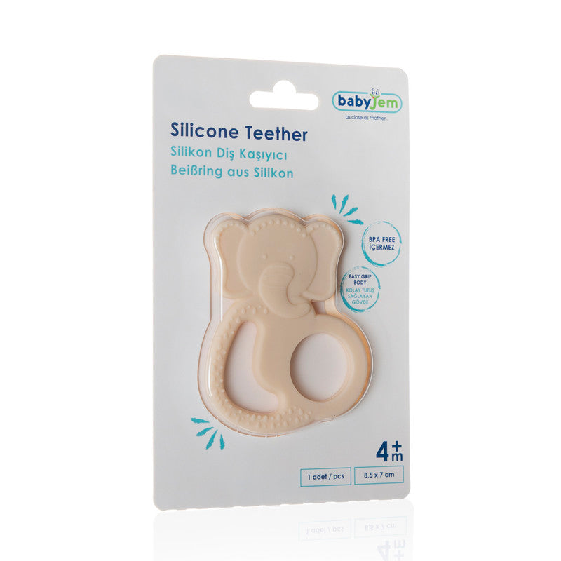 BABYJEM SILICON ELEPHANT  TEETHER ECRU