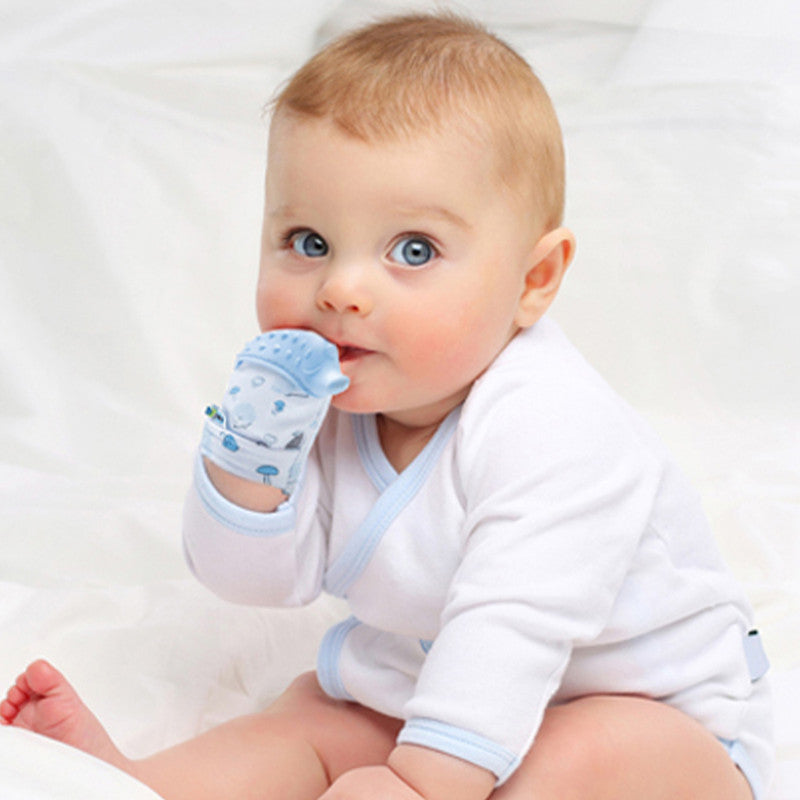BABYJEM BABY TEETHERING GLOVES /HEDGEHOG / BLUE