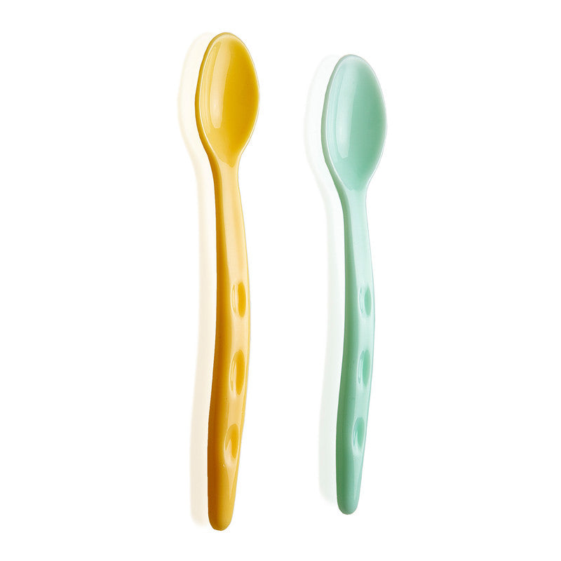 BABYJEM BABY FOOD SPOON 2 PCS/GREEN-YELLOW