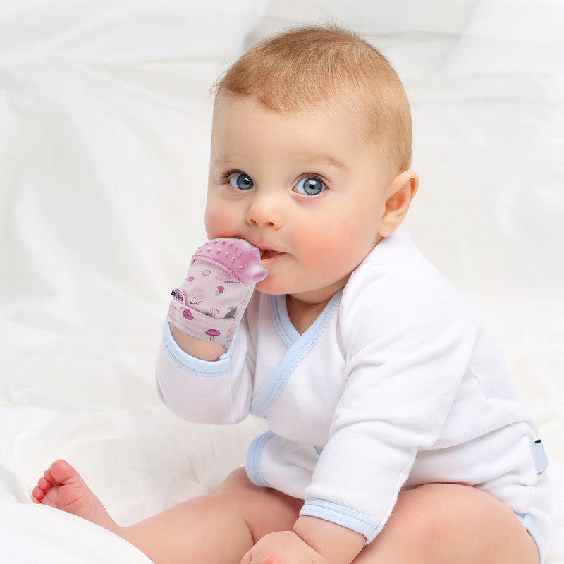 BABYJEM BABY TEETHERING GLOVES /HEDGEHOG / PINK