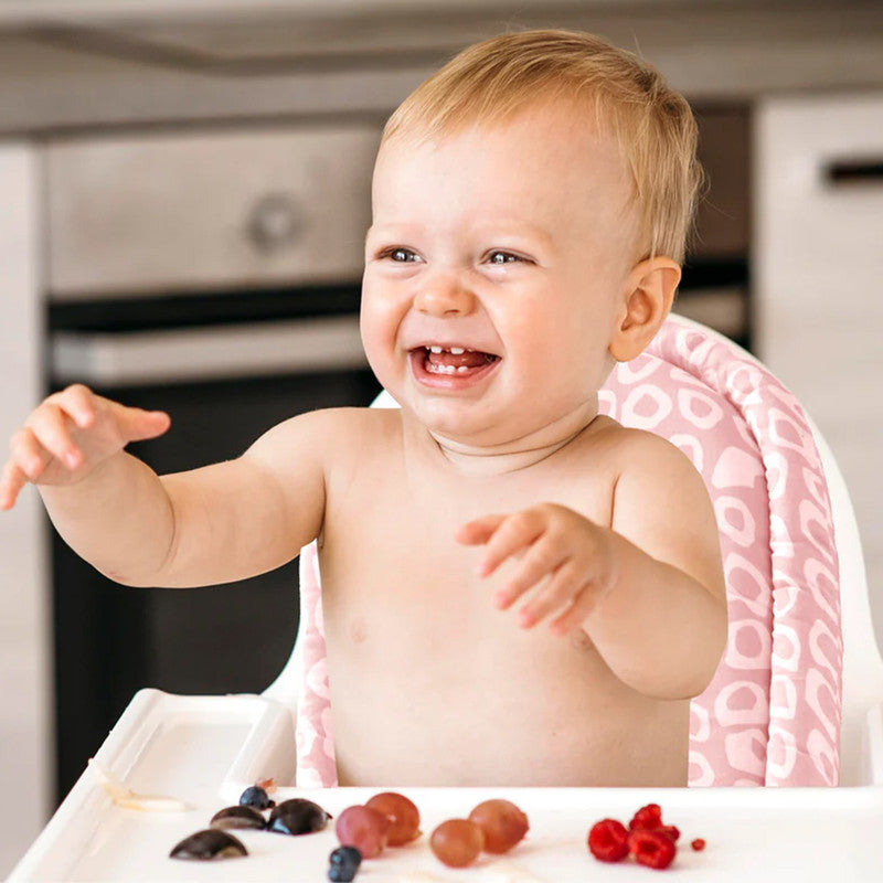 BABYJEM HIGH CHAIR PAD / PINK SQUARE DESIGN
